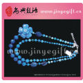 Bijoux de mode Blue Gemstone Flower Faceted Sapphire Bead Necklace